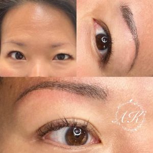 Before and after Microblading results photo from South London clinic.