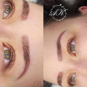 Client microblading results photo from South London clinic