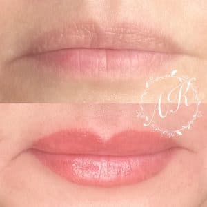 Lip blush tattoo